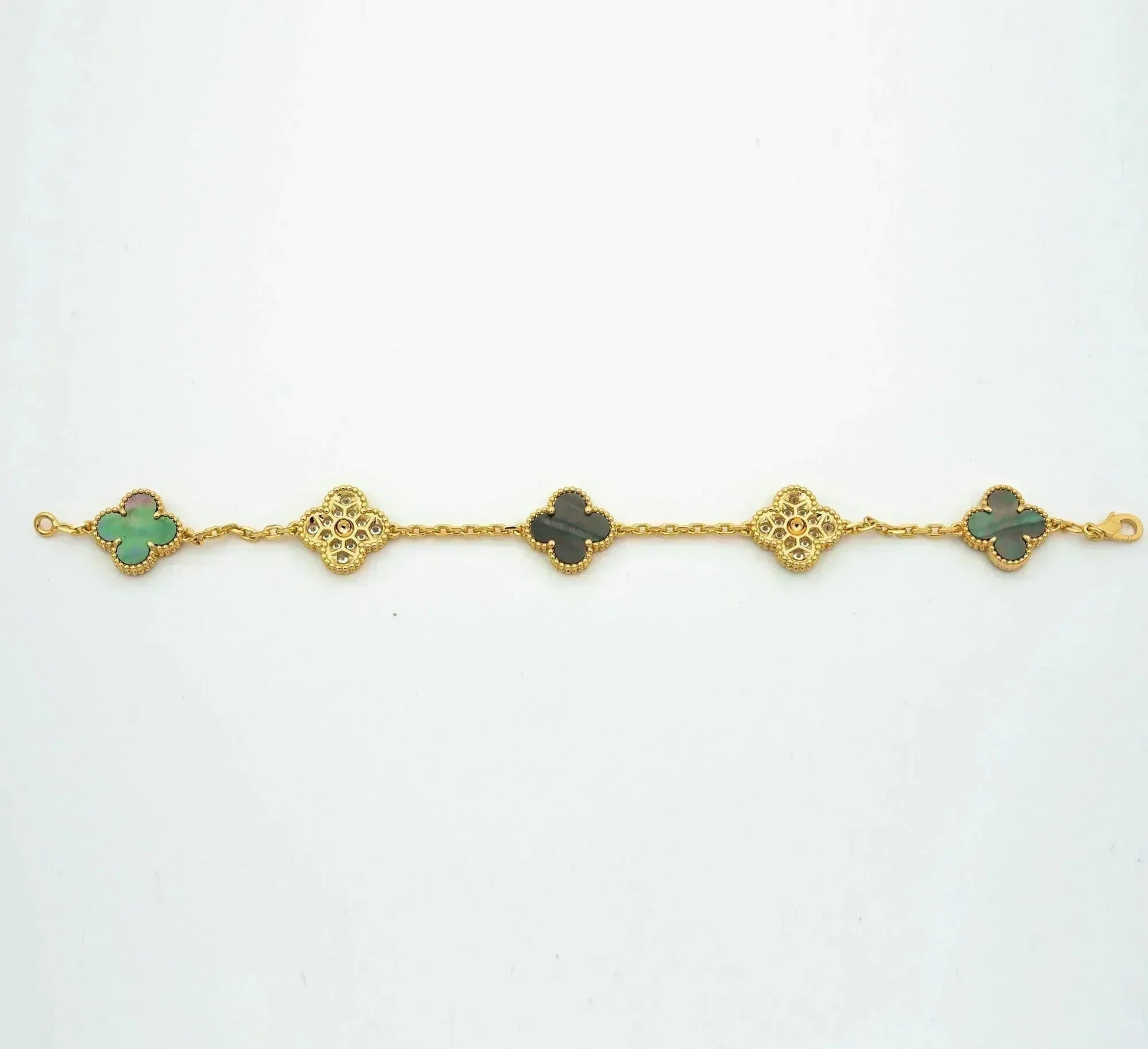 [Loco]New CLOVER 5 MOTIF GRAY MOP BRACELET COLLECTION