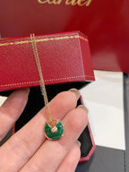 ¡®Loco¡¯AMULETTE ROSE GOLD MALACHITE NECKLACE