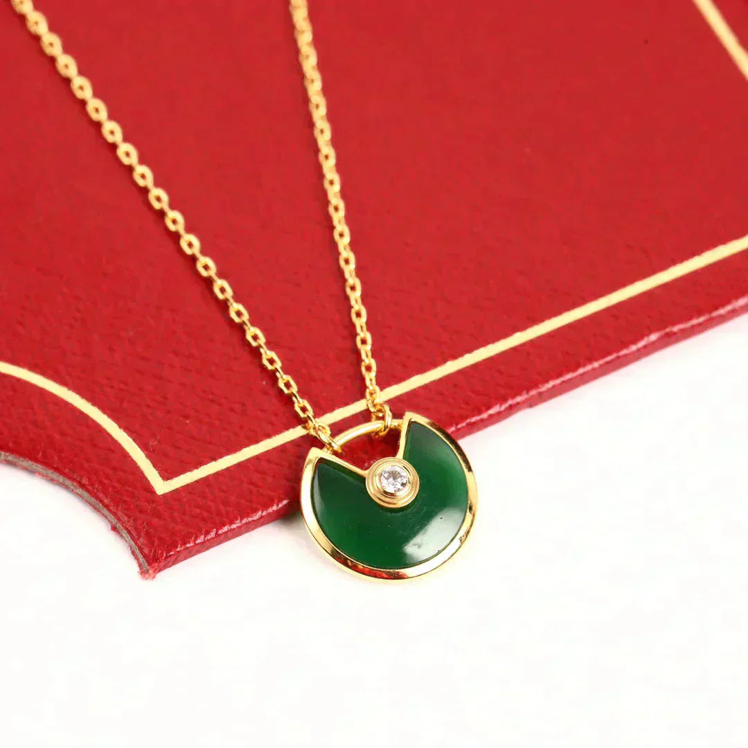 ¡®Loco¡¯AMULETTE GOLD MALACHITE NECKLACE