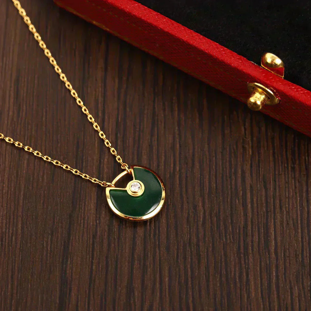 ¡®Loco¡¯AMULETTE GOLD MALACHITE NECKLACE