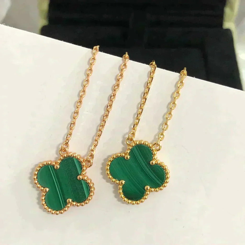 ¡®Loco¡¯CLOVER 15MM MALACHITE SINGLE FLOWER  NECKLACE