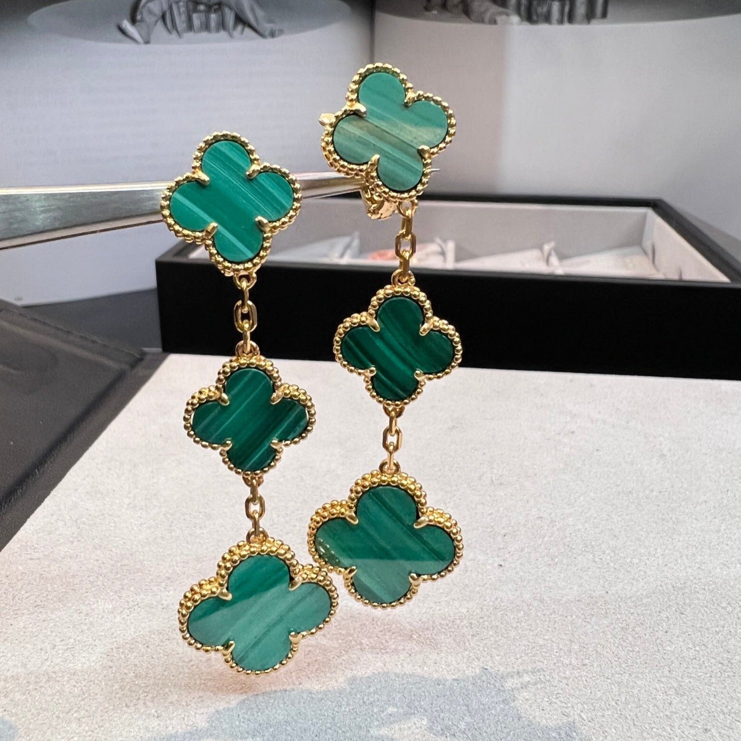 ¡®Loco¡¯CLOVER MALACHITE 3 MOTIFS GOLD