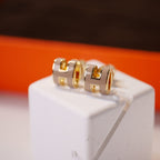 ¡®Loco¡¯MINI POP H GOLD EARRINGS GREY