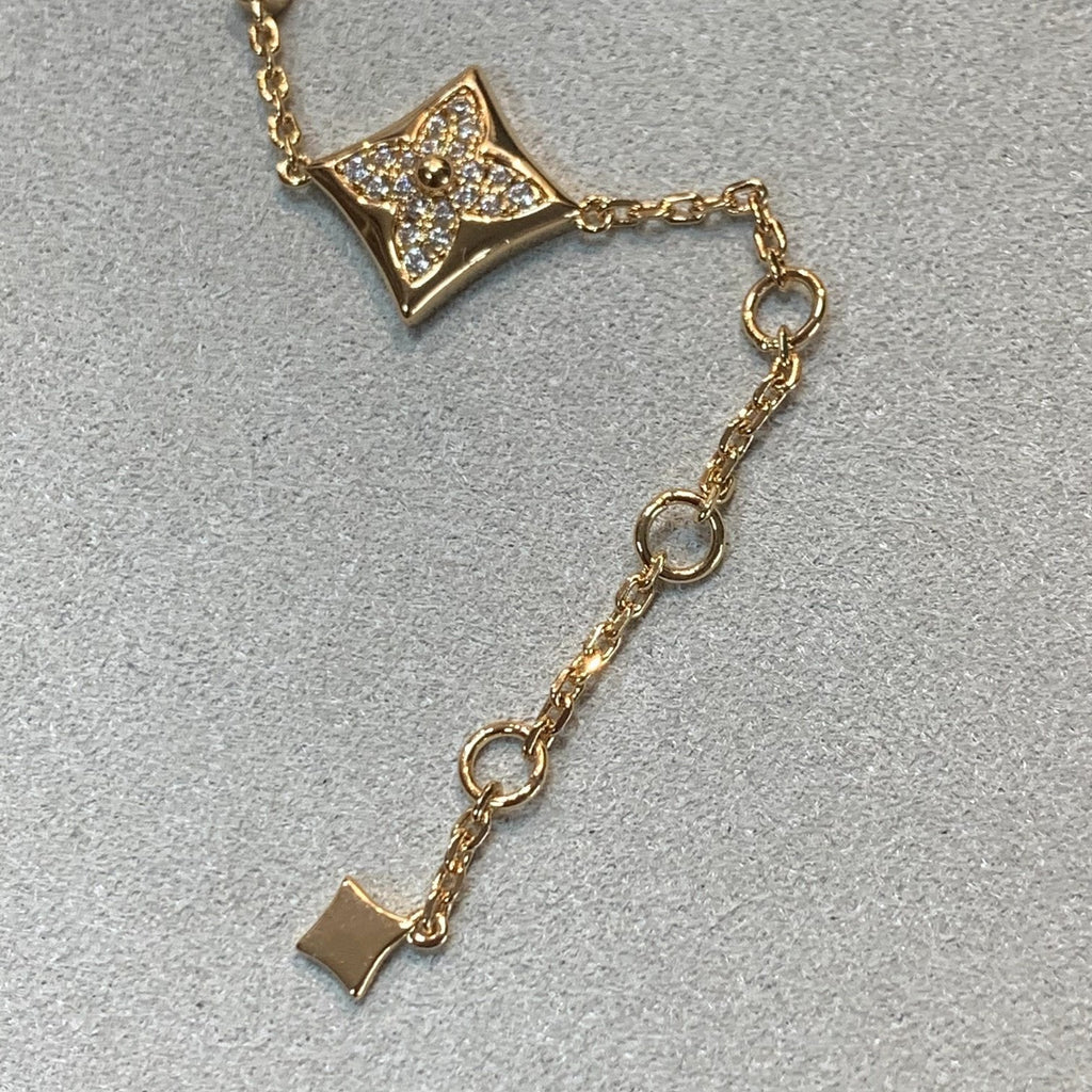 ¡®Loco¡¯STAR AND SUN 4 MOTIFS GOLD DIAMONDS BRACELET