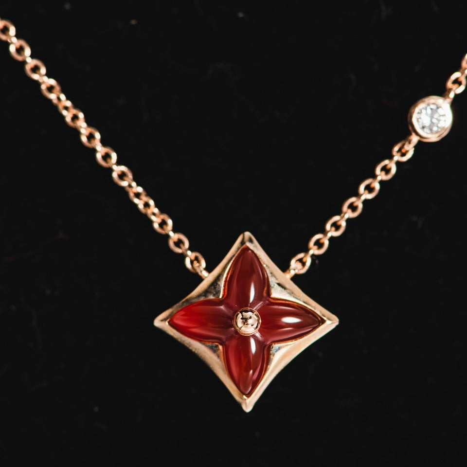 ¡®Loco¡¯STAR NECKLACE PINK GOLD 1 DIAMOND