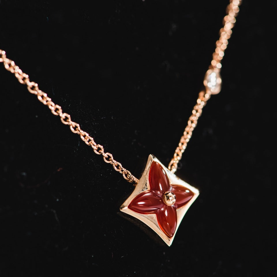 ¡®Loco¡¯STAR NECKLACE PINK GOLD 1 DIAMOND