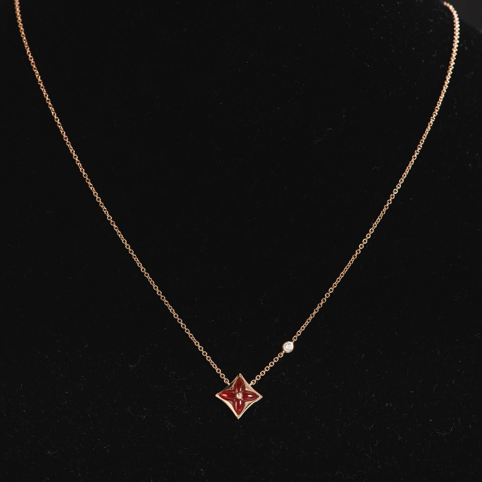 ¡®Loco¡¯STAR NECKLACE PINK GOLD 1 DIAMOND