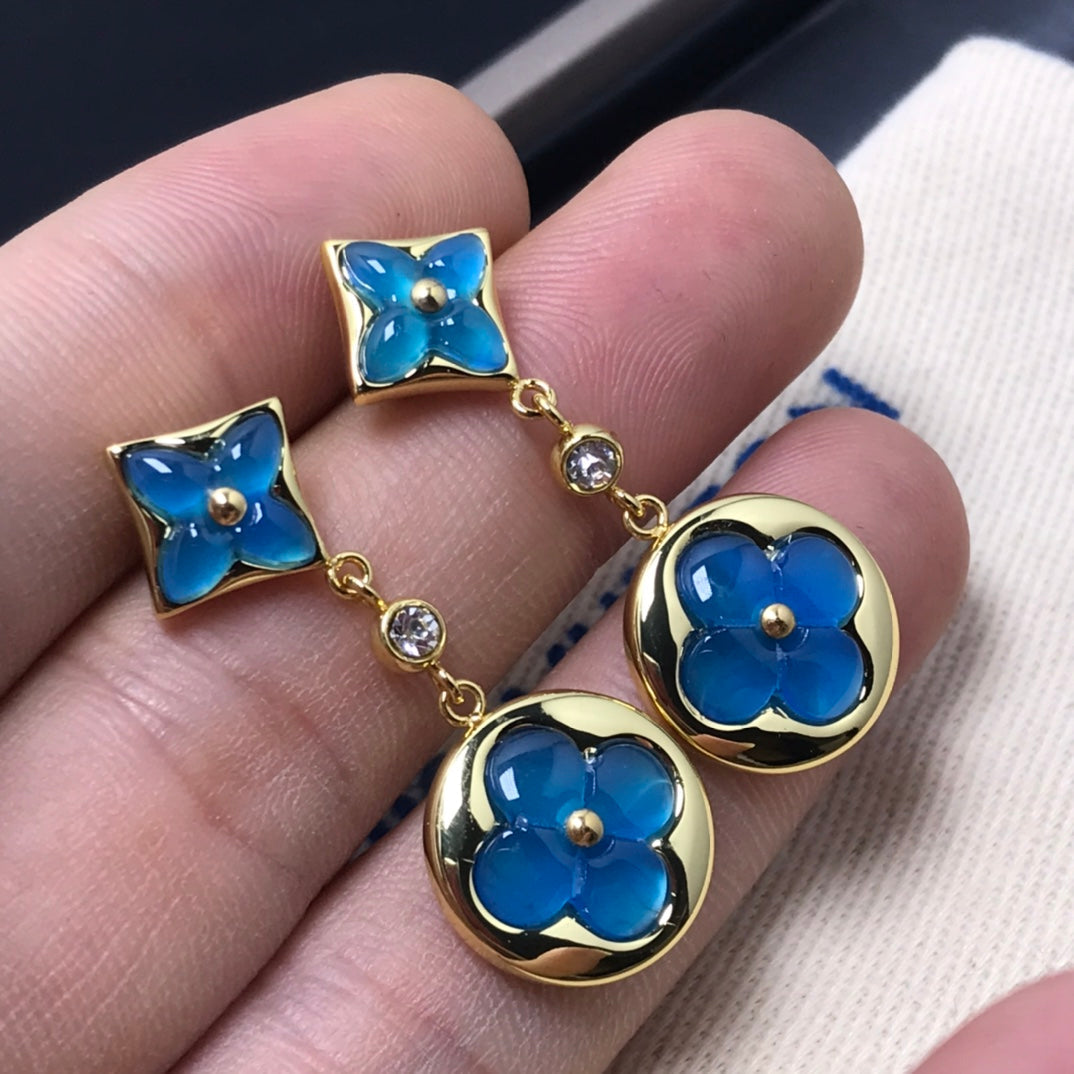 ¡®Loco¡¯STAR AND SUN AGATE DIAMOND EARRINGS