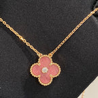 ¡®Loco¡¯CLOVER 15MM DIAMOND RHODONITE NECKLACE