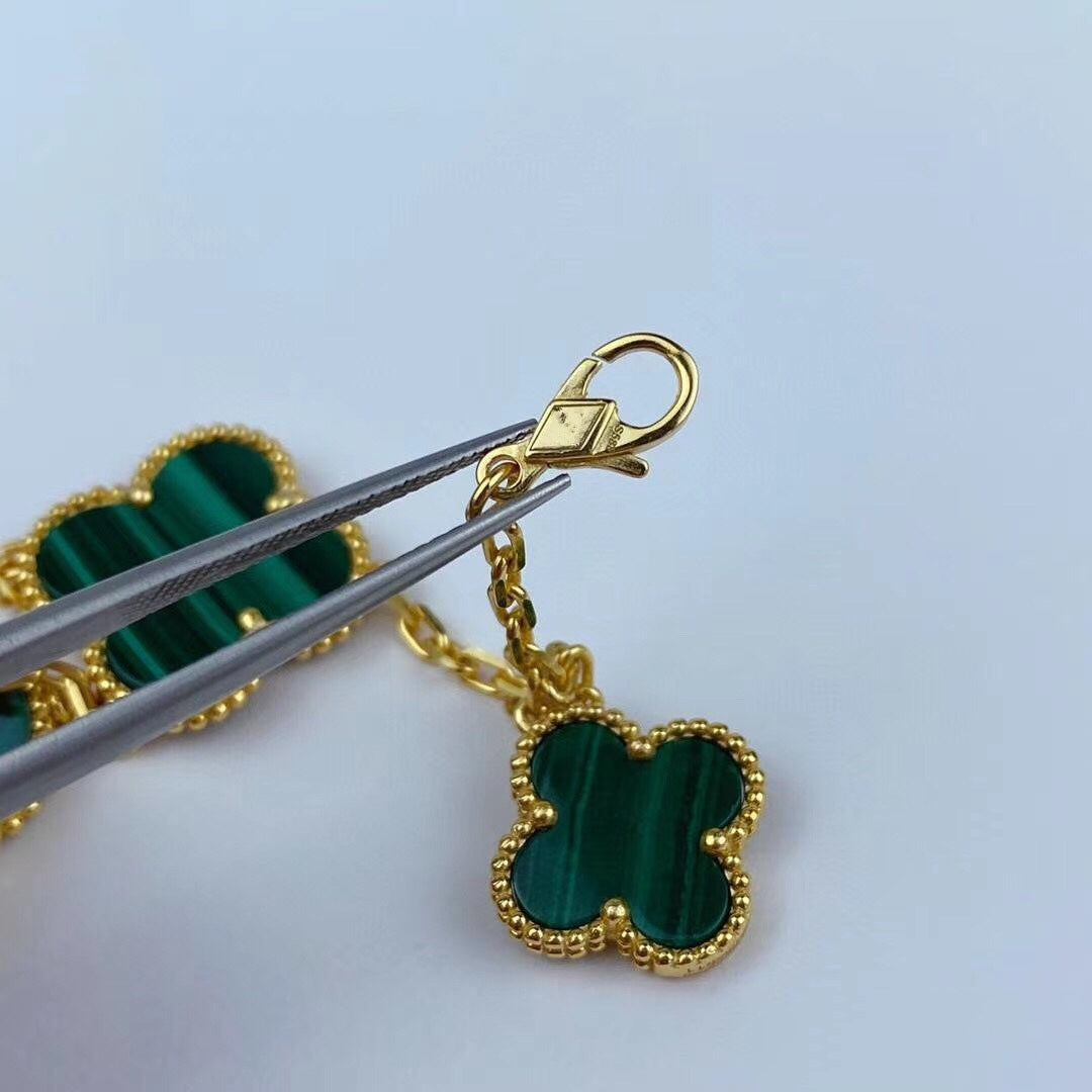 ¡®Loco¡¯MAGIC CLOVER MALACHITE GOLD BRACELET 5 MOTIFS