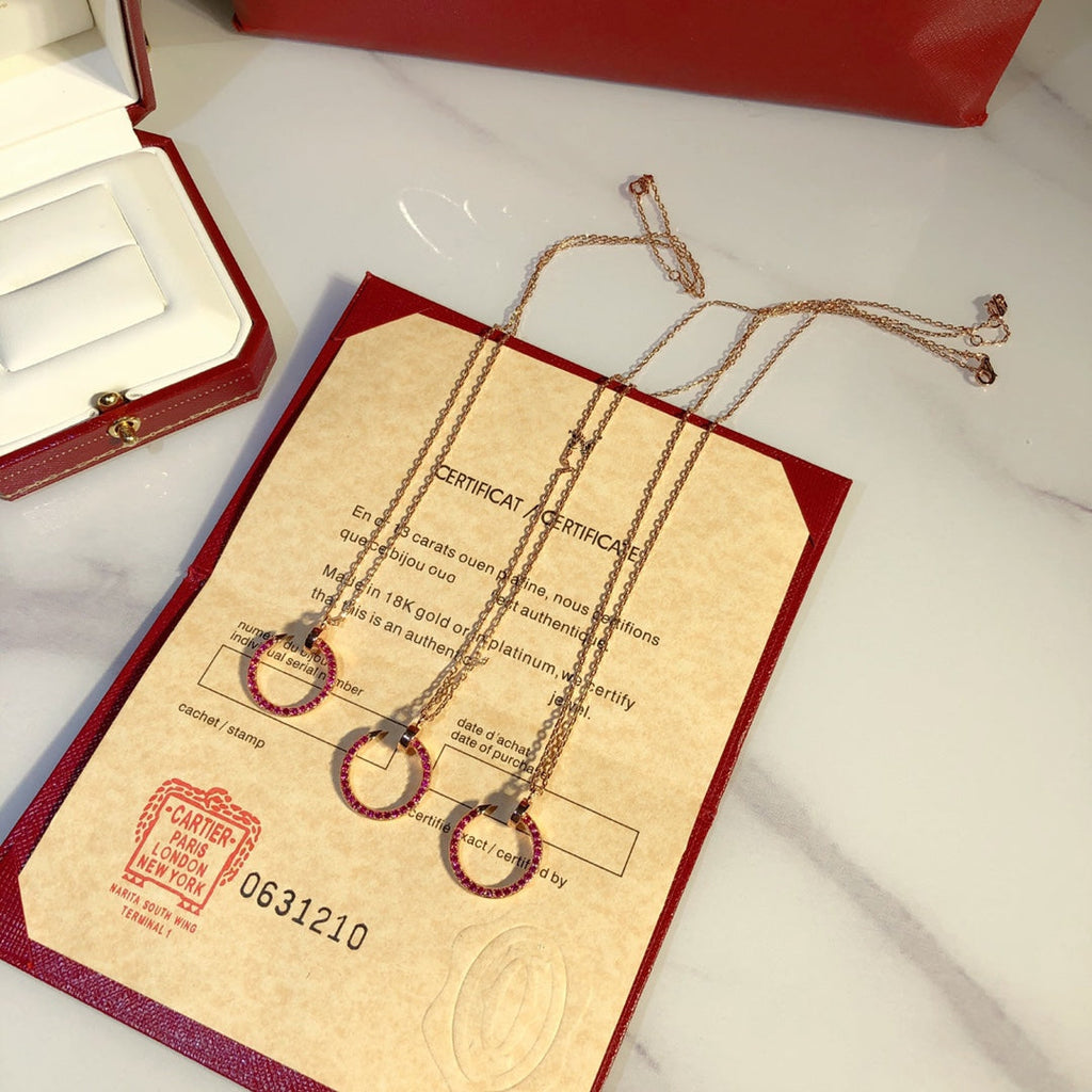 ¡®Loco¡¯JUSTE NECKLACE GOLD RED DIAMONDS