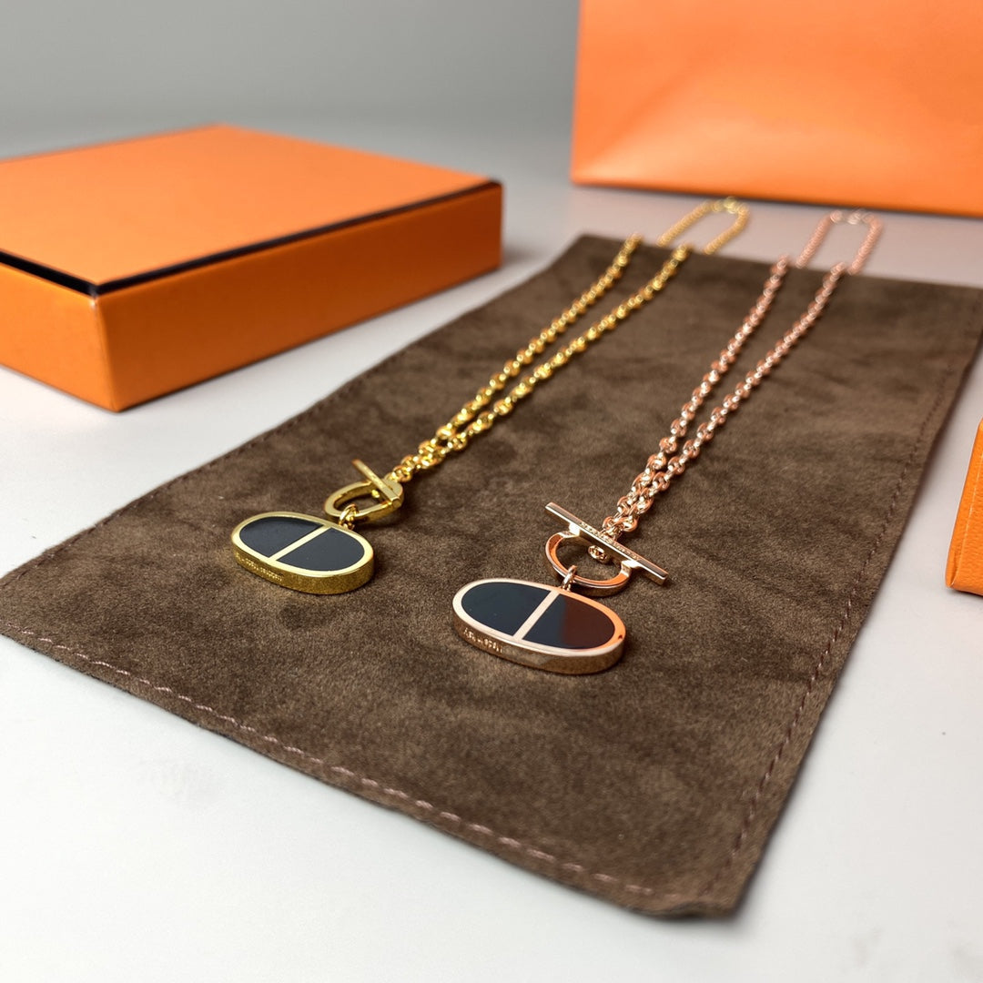 ¡®Loco¡¯CHAINE VERSO BLACK CERAMIC NECKLACE