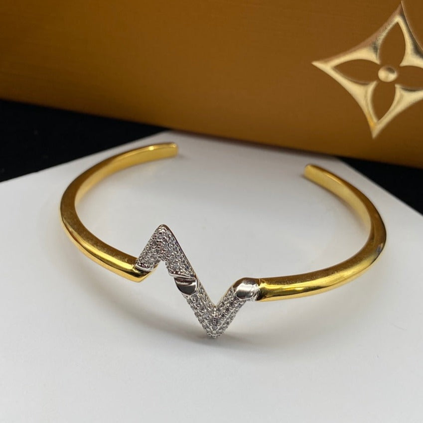 ¡®Loco¡¯VOLTE UPSITE DOWN DIAMOND GOLD OPEN BRACELET