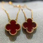 ¡®Loco¡¯CLOVER 15MM CARNELIAN SINGLE FLOWER NECKLACE