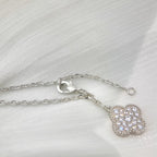 ¡®Loco¡¯CLOVER 5 MOTIFS SILVER DIAMONDS NECKLACE