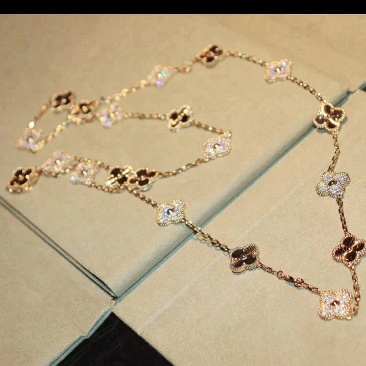 ¡®Loco¡¯CLOVER 20 MOTIFS LASER DIAMOND NECKLACE
