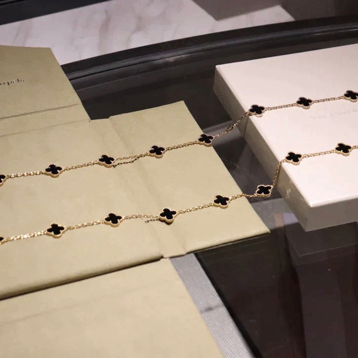 ¡®Loco¡¯CLOVER 20 MOTIFS ONYX NECKLACE