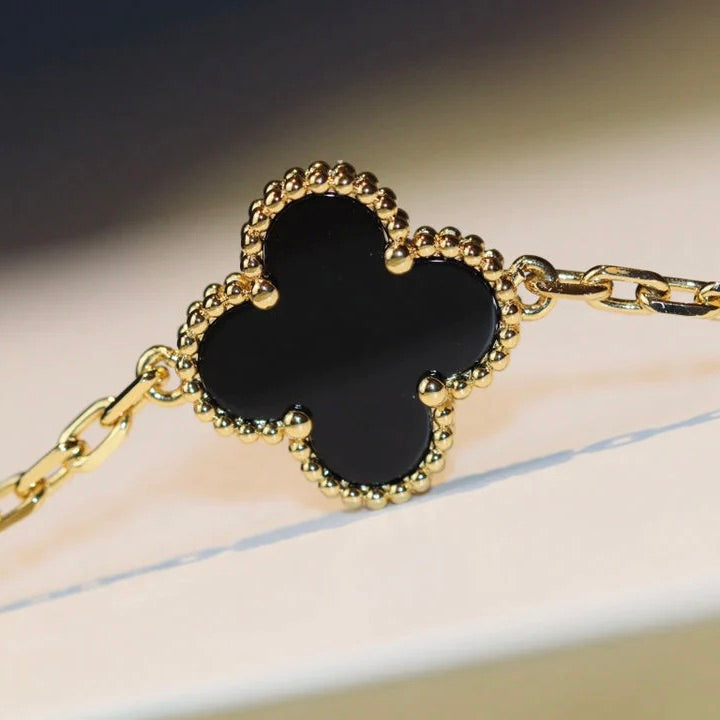 ¡®Loco¡¯CLOVER 20 MOTIFS ONYX NECKLACE