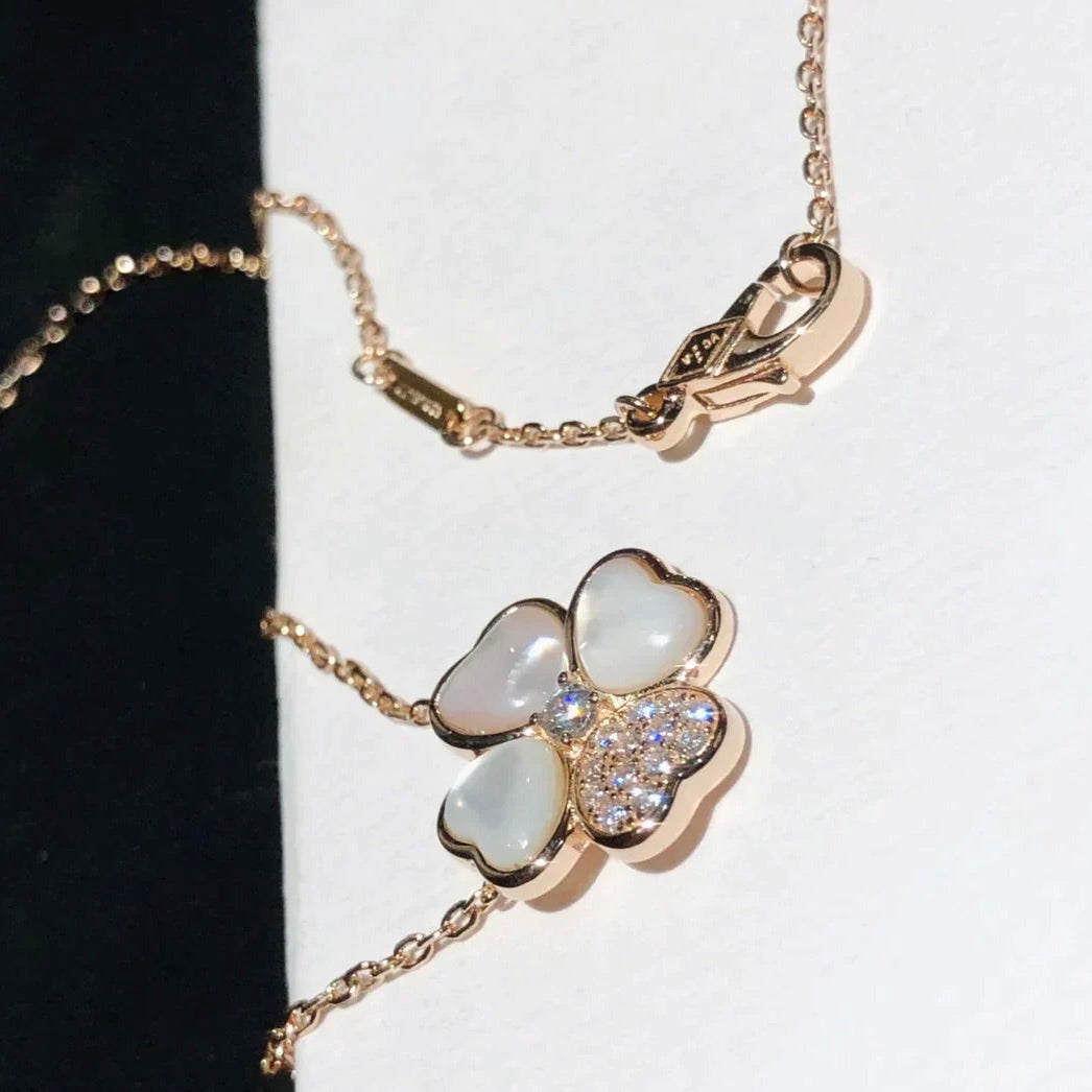 ¡®Loco¡¯CLOVER MOP DIAMOND ROSE GOLD NECKLACE