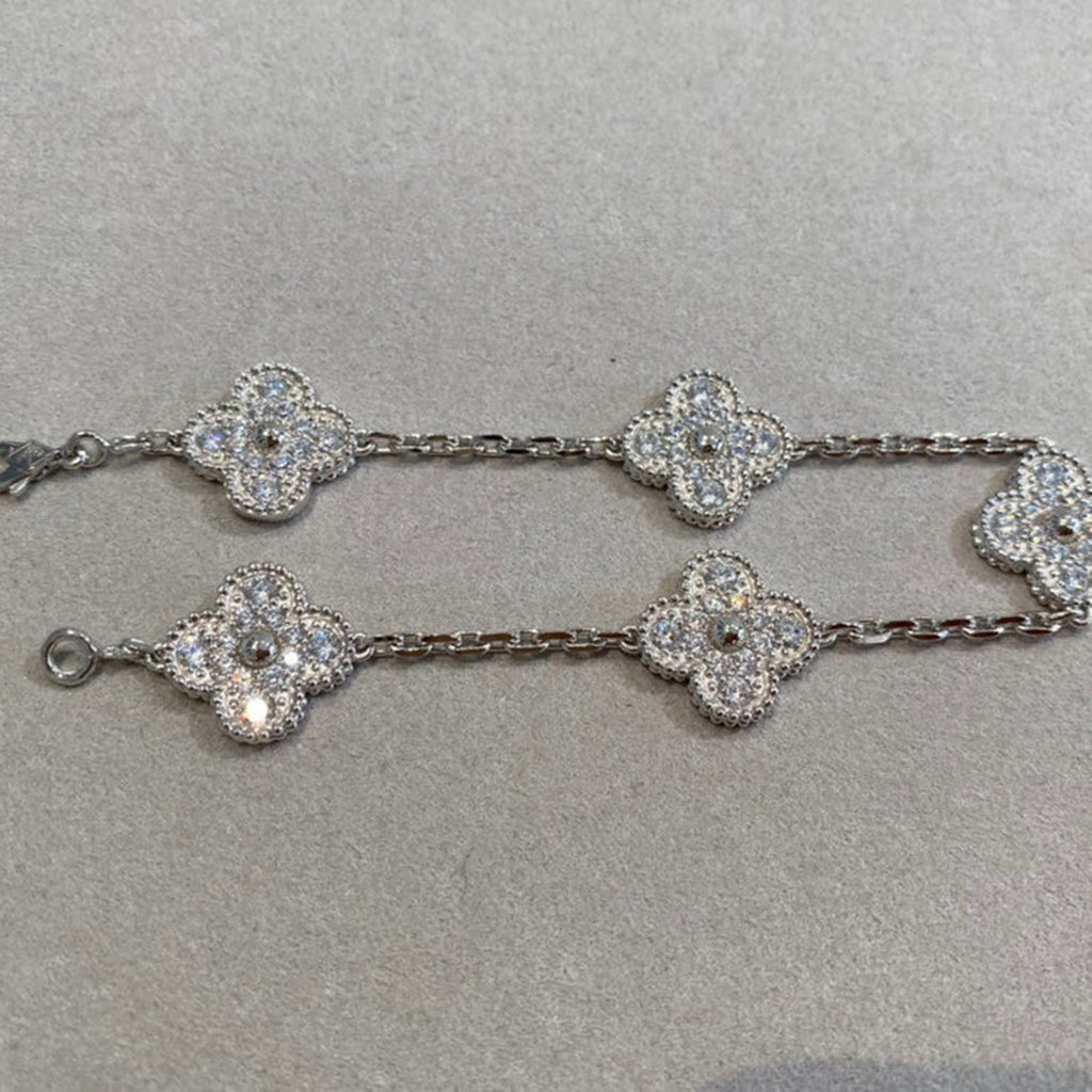[Loco] New  CLOVER 5 MOTIF FULL DIAMOND BRACELET COLLECTION