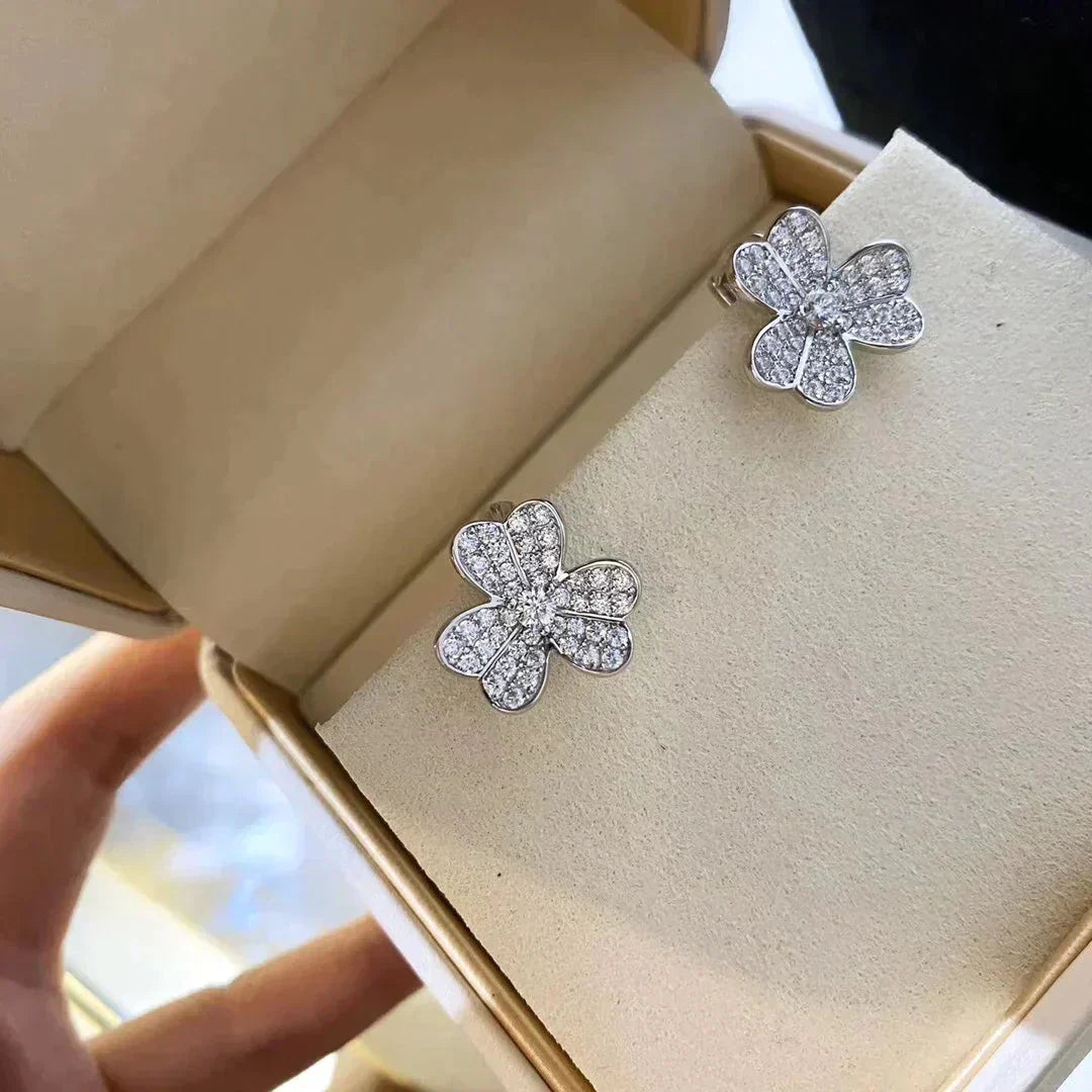 ¡®Loco¡¯CLOVER COMOS DIAMOND EARRINGS SILVER