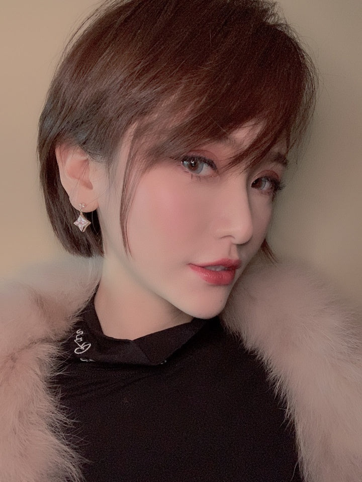 ¡®Loco¡¯DOUBLE STAR PINK GOLD MOP DROP EARRINGS