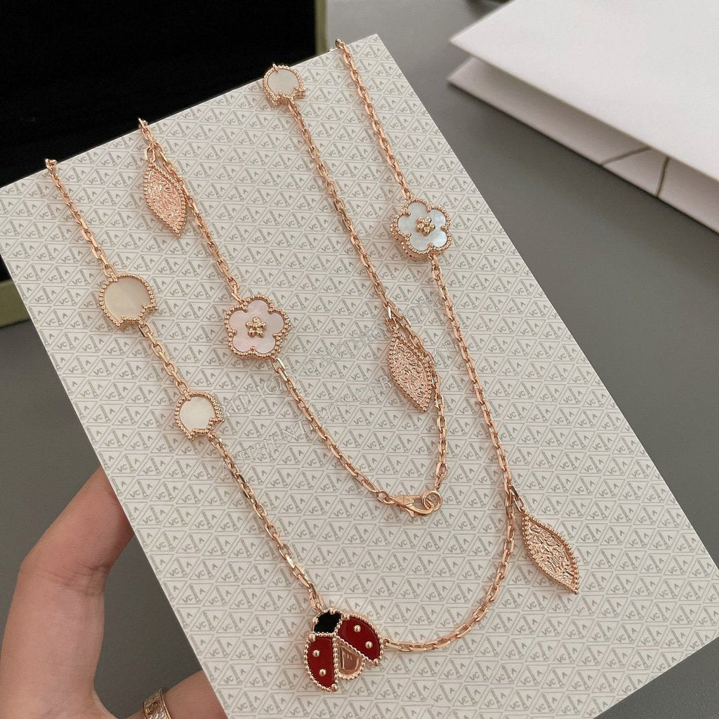 ¡®Loco¡¯LUCKY SPRING 15 MOTIFS ROSE GOLD NECKLACE