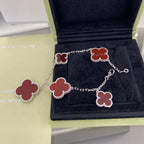 ¡®Loco¡¯CLOVER 5 MOTIFS SIVLER CARNELIAN BRACELET