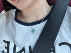 ¡®Loco¡¯CLOVER 1 DIAMOND LIGHT BLUE SILVER NECKLACE