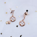 ¡®Loco¡¯STAR AND SUN PINK GOLD MOP DROP EARRINGS