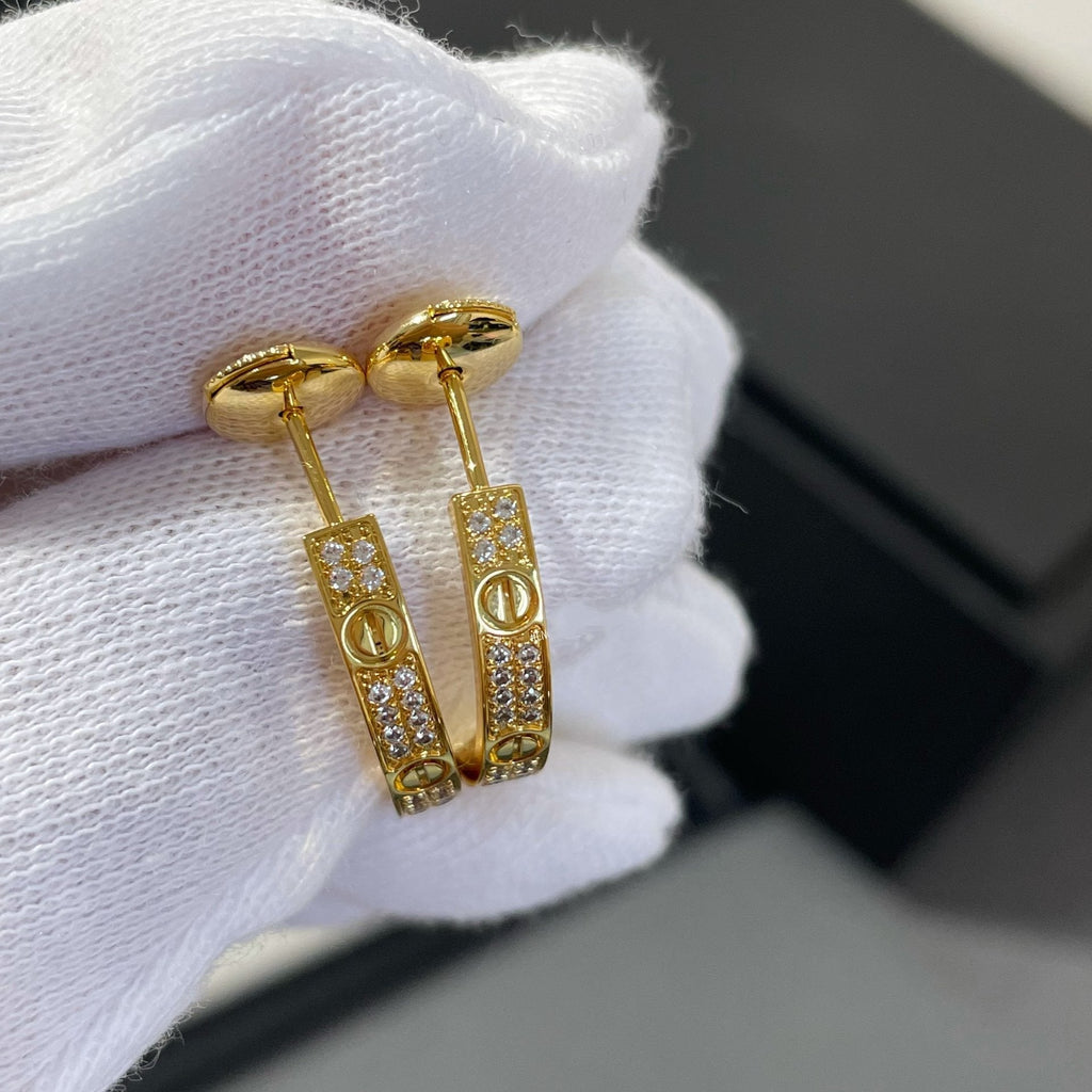 ¡®Loco¡¯LOVE DIAMOND GOLD HOOP EARRINGS