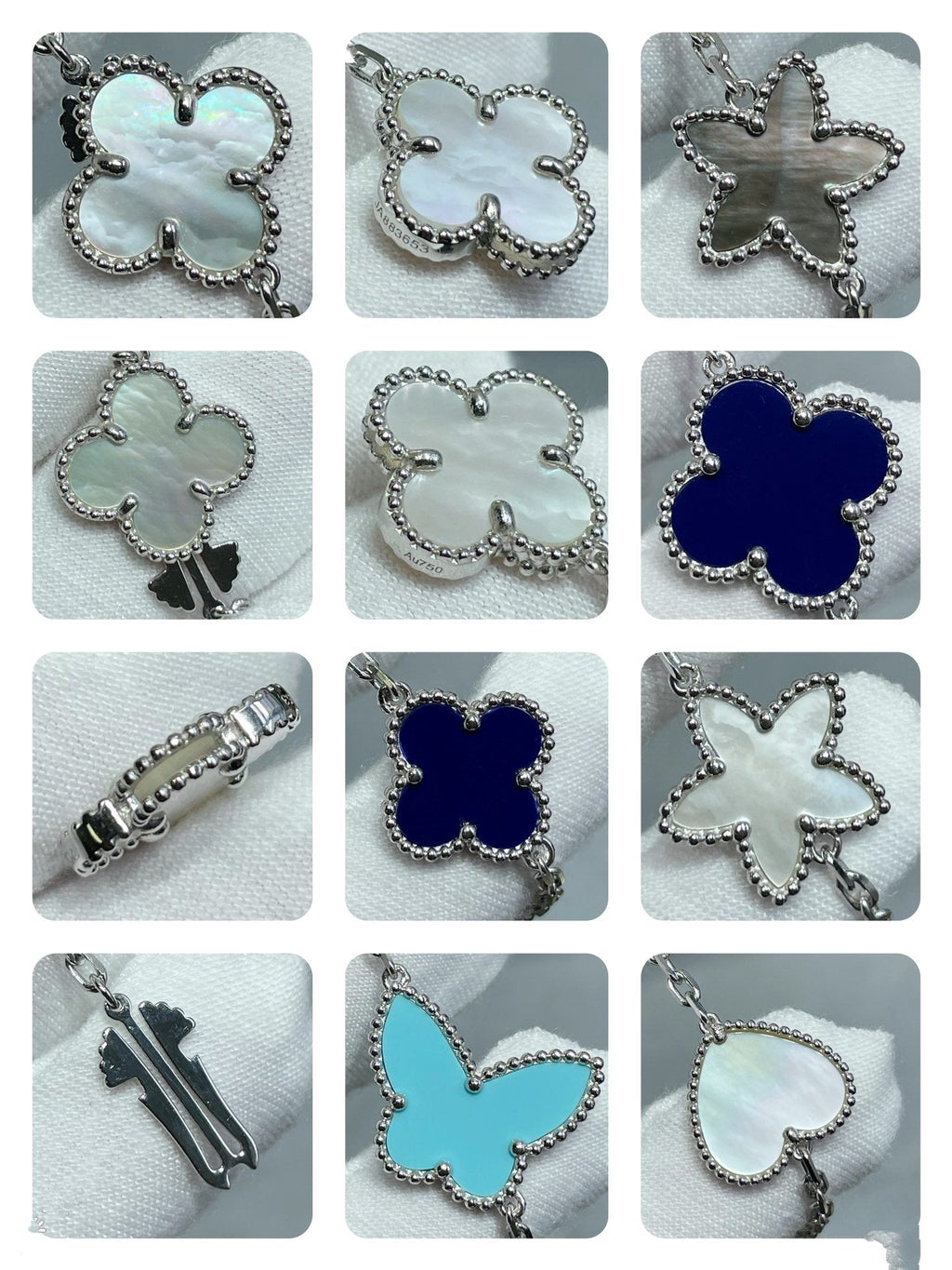 ¡®Loco¡¯LUCKY CLOVER SILVER 11 MOTIF NECKLACE