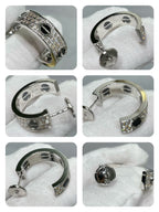 ¡®Loco¡¯LOVE CERAMIC DIAMOND PAVED SILVER EARRINGS
