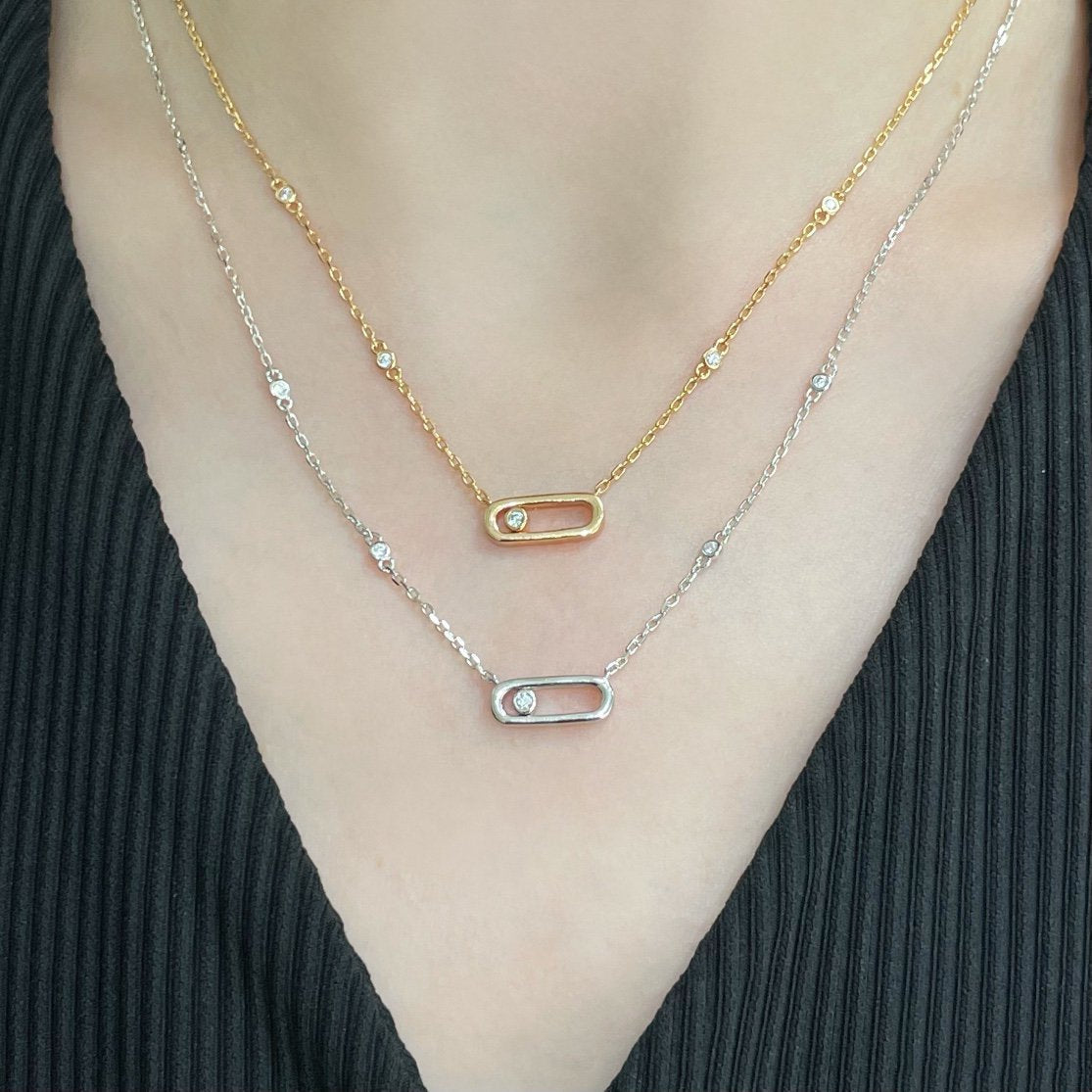 [Loco jewelrys]MOVE UNO DIAMOND NECKLACE
