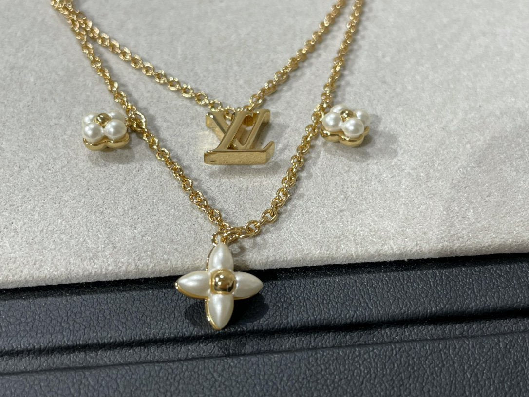 ¡®Loco¡¯FLOWERGRAM GOLD MOP DOUBLE ROW NECKLACE