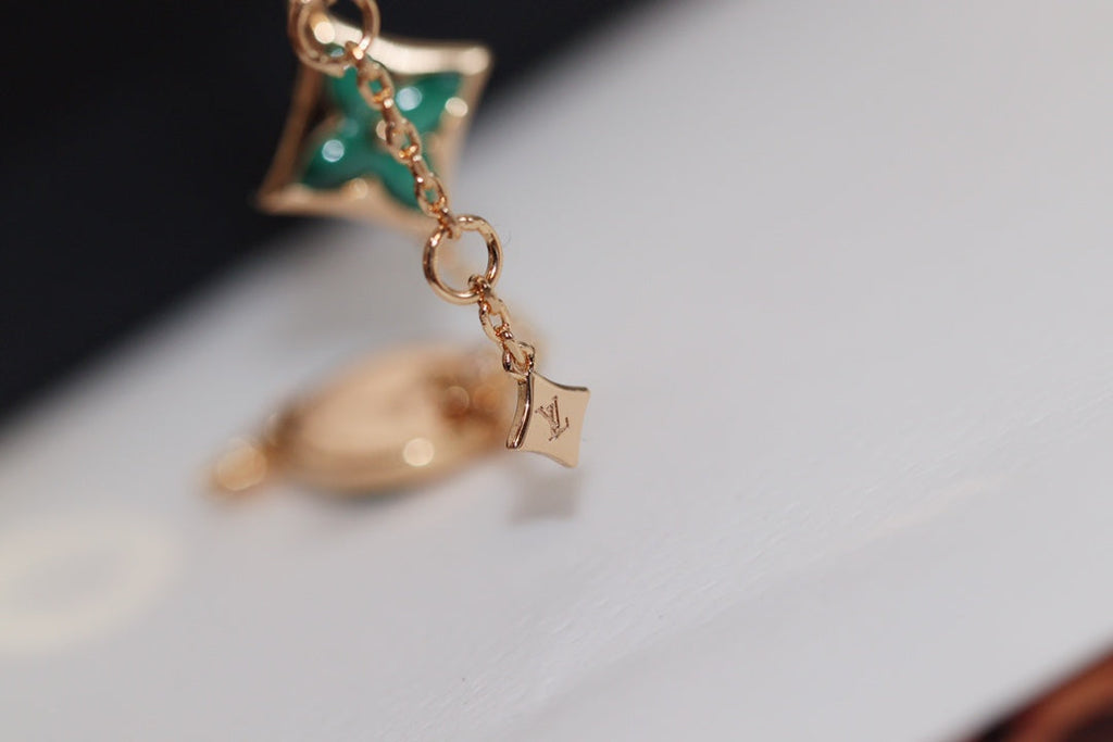 ¡®Loco¡¯STAR AND SUN 4 MOTIF PINK GOLD MALACHITE BRACELET