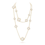 ¡®Loco¡¯CLOVER 16 MOTIF WHITE MOP GOLD NECKLACE