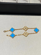 [Loco]New CLOVER 5 MOTIF BLUE AGATE BRACELET COLLECTION