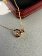 ¡®Loco¡¯LOVE NECKLACE DOUBLE RING PINK GOLD
