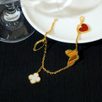 ¡®Loco¡¯LUCKY SPRING 5 MOTIF GOLD BRACELET