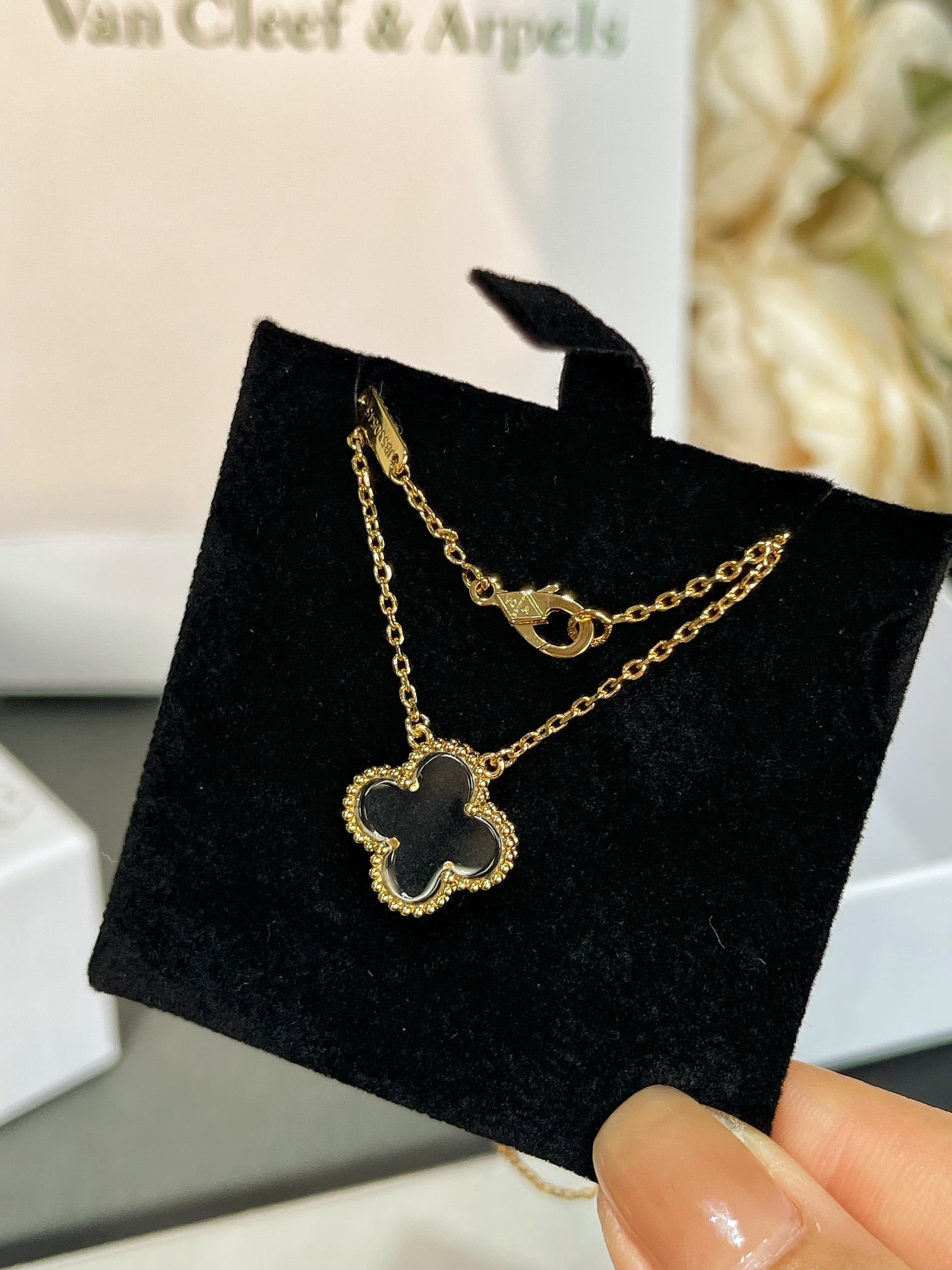 ¡®Loco¡¯CLOVER ROCK CRYSTAL ROSE GOLD NECKLACE