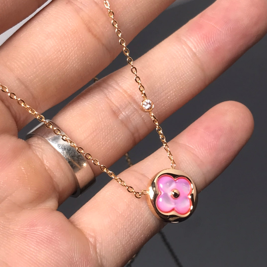 ¡®Loco¡¯COLOR BLOSSOM PINK MOP SUN GOLD NECKLACE