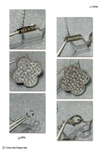 ¡®Loco¡¯CLOVER 25MM LARGE PENDANT DIAMOND PAVED SILVER NECKLACE
