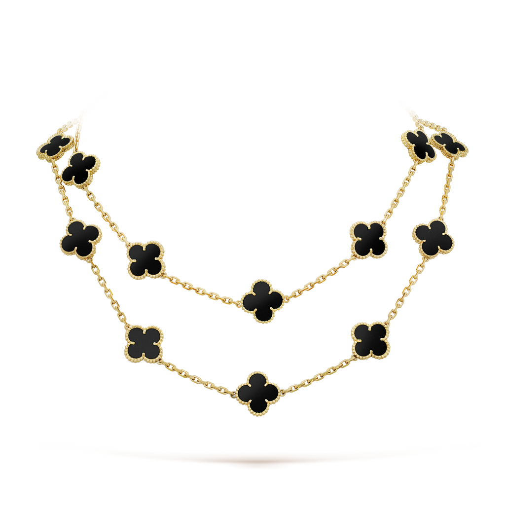 ¡®Loco¡¯CLOVER 20 MOTIFS ONYX NECKLACE