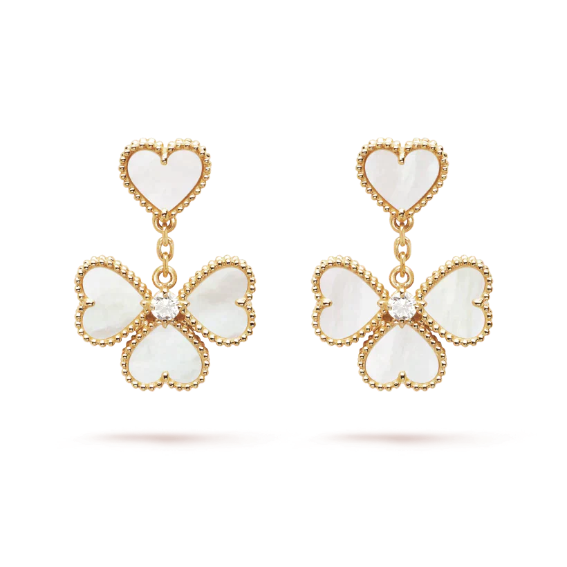¡®Loco¡¯CLOVER SWEET WHITE MOP EARRINGS