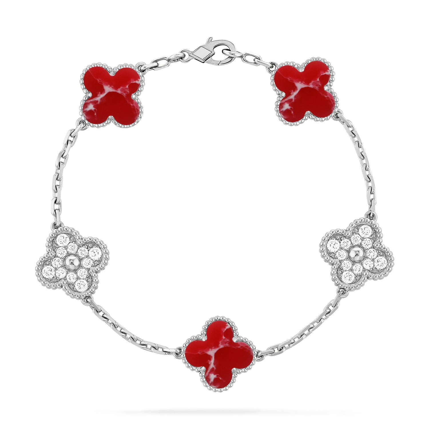 [Loco]New CLOVER 5 MOTIF RED PATTERN BRACELET COLLECTION