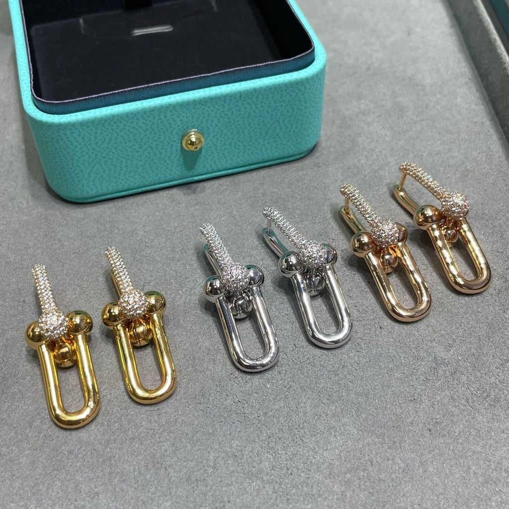 [Loco ] TF U-shaped diamond earrings