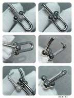 [Loco ] TF U-shaped diamond earrings