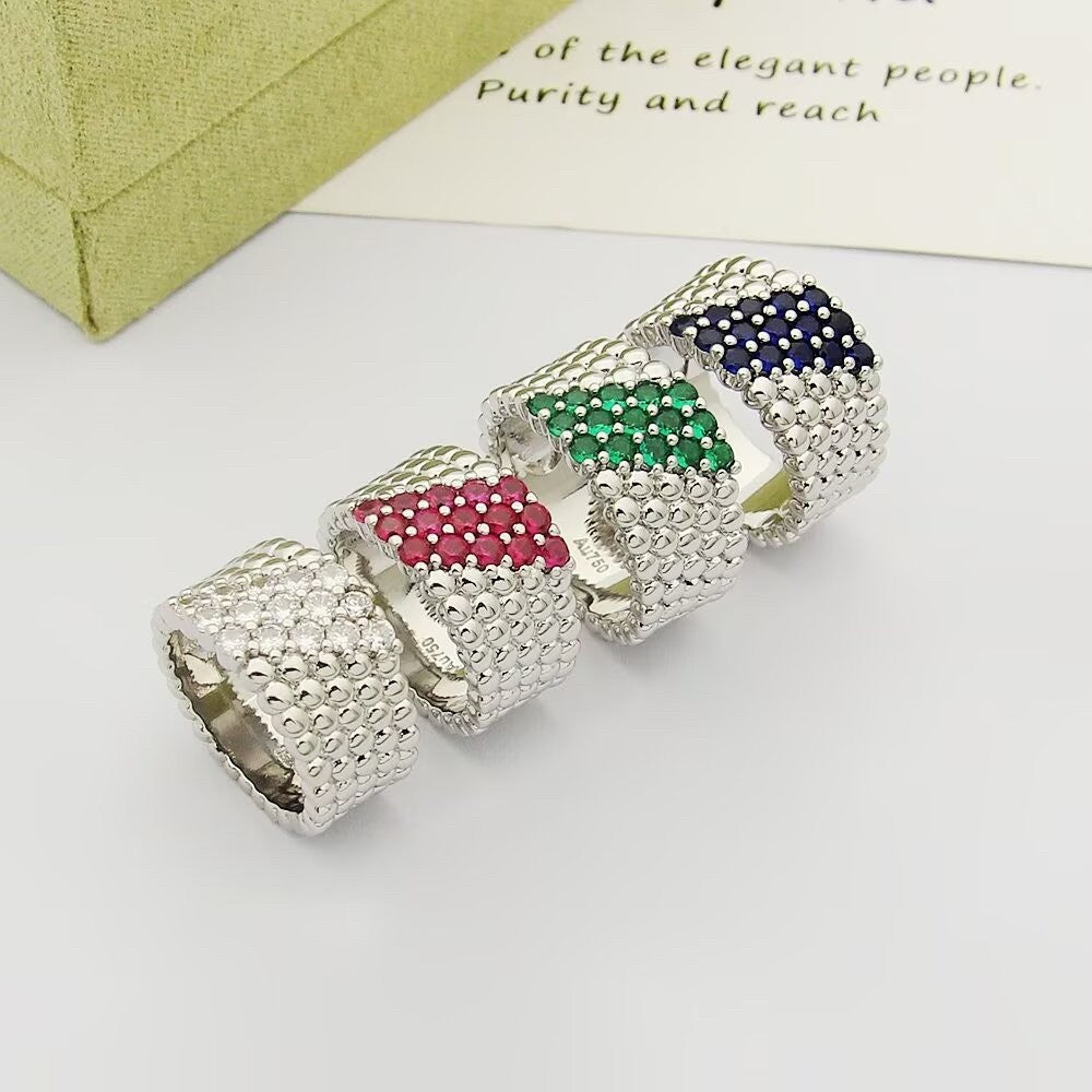[Loco ]  PERLEE DIAMOND RING ,5-ROW DIAMOND-SET DESIGN