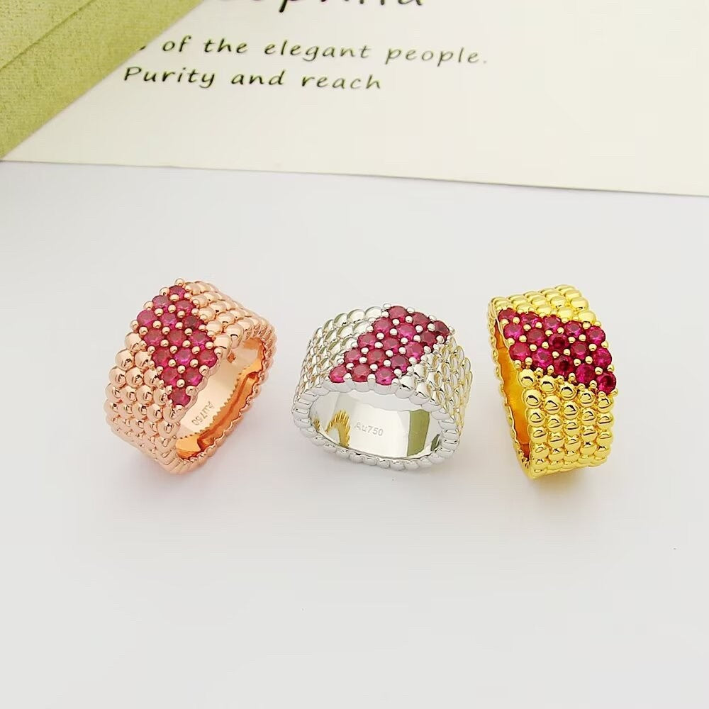 [Loco ]  PERLEE DIAMOND RING ,5-ROW DIAMOND-SET DESIGN